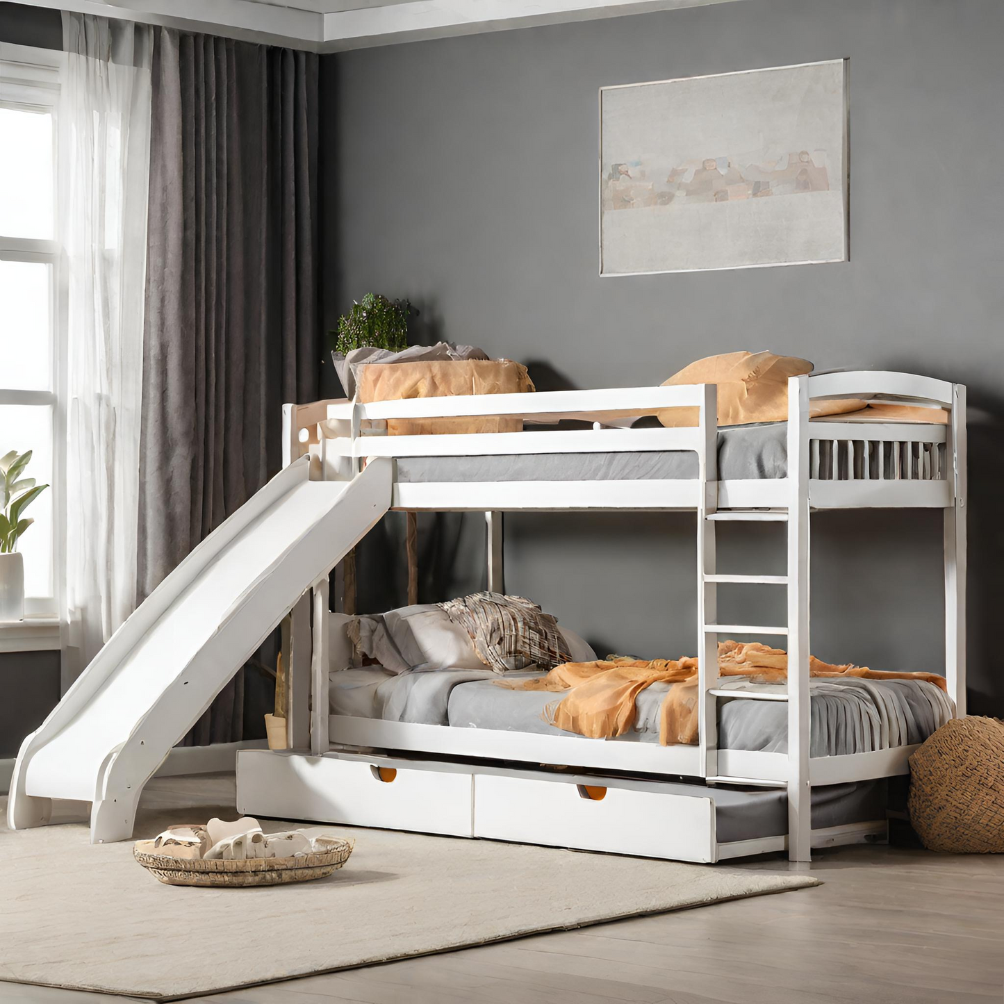 Demo Bunk Bed with Slide and Storage